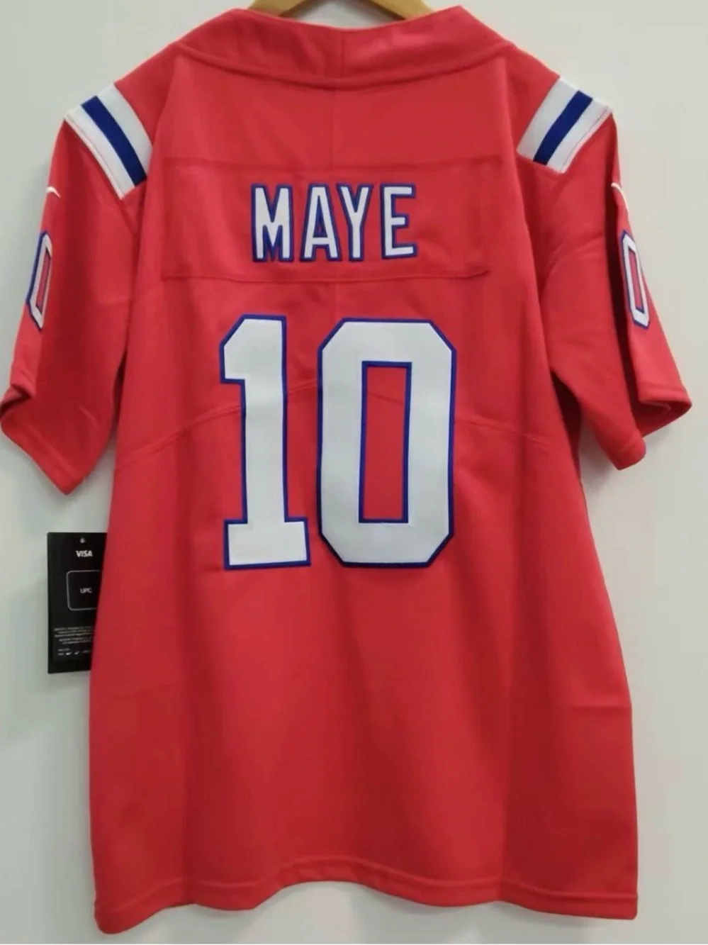 Drake Maye Retro Kids' Red #10 Football Youth Medium 10/12 Jersey